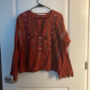 Embroidered zara top
